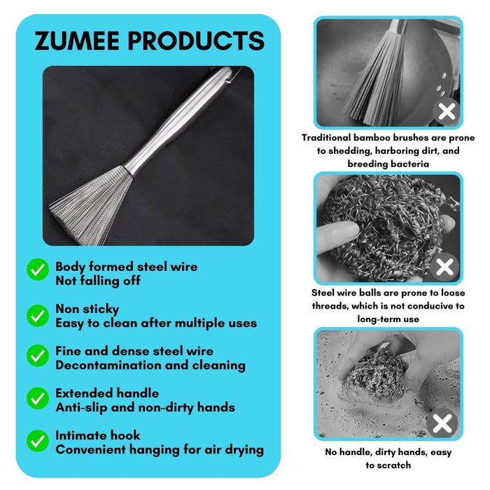 Stainless Steel Pan Brush ™ Zumee